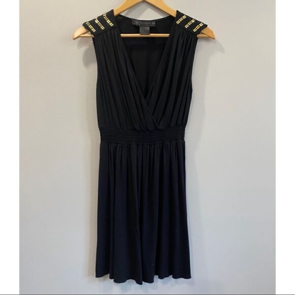 Kardashian Kollection Black Sleveless Jersey Mini Dress - Picture 1 of 6